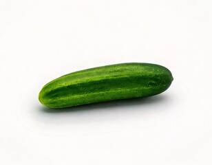Fresh Green Cucumber on White Background A Vibrant and Healthy Vegetable Image
