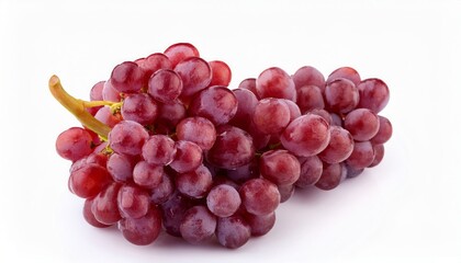 Fototapeta premium Fresh Red Grapes Bunch Isolated on White Background Perfect for Healthy Eating and Juice Production