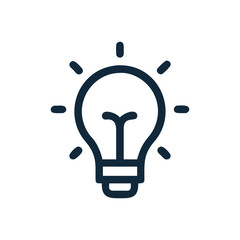 Lightbulb for ideas icon Black and write