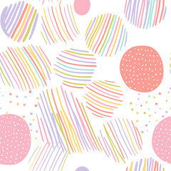 Playful geometric circle seamless pattern