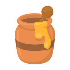 Honey Sign Emoji Icon Illustration. Food Vector Symbol Emoticon Design Clip Art Sign Comic Style.