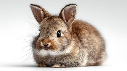 Obraz premium Brown rabbit on white backdrop