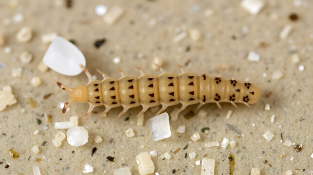 Larva of Mealworm, Tenebrio molitor