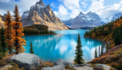 Serene mountain lake reflecting a vibrant sky.