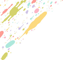 Colorful Ink splatter corner border