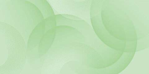 Minimalist soft Abstract Background in Gradient green and white Tones with Circles. Circle effect style geometric, abstract background.