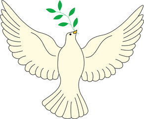 International day of peace illustration. White dove, globe, peace day vector isolated.