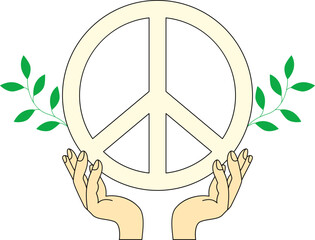 International day of peace illustration. White dove, globe, peace day vector isolated.