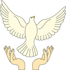 International day of peace illustration. White dove, globe, peace day vector isolated.