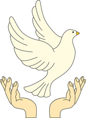 International day of peace illustration. White dove, globe, peace day vector isolated.