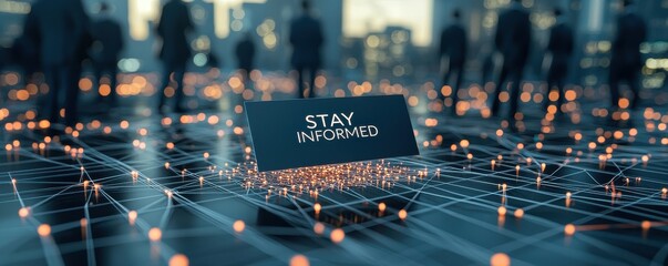 A vibrant digital landscape urging individuals to stay informed in a connected world.