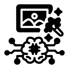 Ai Inpainting Image Glyph Icon vector design and illustration template