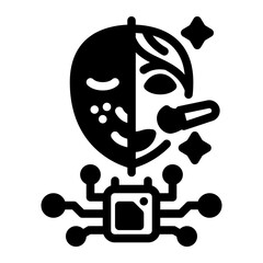 Ai Style Generator Glyph Icon vector design and illustration template