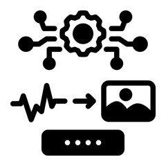 AI Sampler Glyph Icon vector design and illustration template