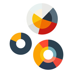 Flat Style Business Graphs and Charts for Presentation & Reports