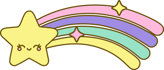 Cute Star with Rainbow Trail