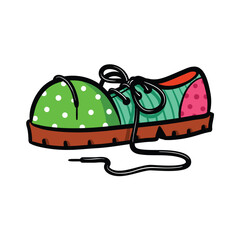 Colorful clown shoe cartoon vector illustration