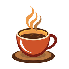 Obraz premium Hot coffee cup icon illustration design