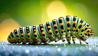 Naklejka premium Close-up of a colorful caterpillar