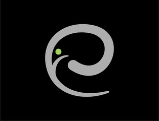 Abstract letter e design with human icon