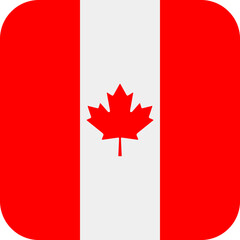 Canada red maple leaf symbol in square design