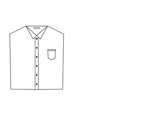 折りたたんだ白無地Yシャツのイラスト