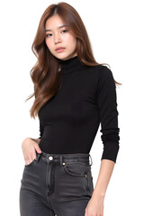 Asian sexy woman on transparent background