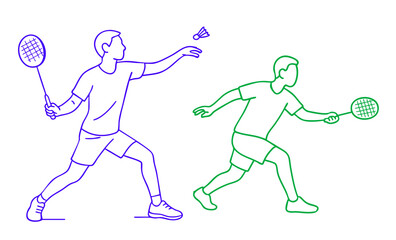 Drop shot pose (arm extended forward with delicate wrist) Badminton Players Ready for Action