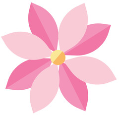 Five-petaled flower in pink gradient with soft pastel tones. Perfect for spring illustrations, floral designs, and decorative romantic visuals.