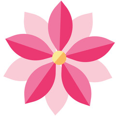 A bold flower with layered red-pink petals and shadowed effect. Ideal for decorative design, floral patterns, or festive illustrations.

