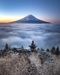mt.fuji on the clouds