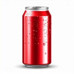 Obraz premium Red Aluminum Can with Water Drops