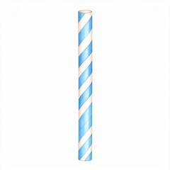 Obraz premium Blue and White Striped Paper Straw Illustration