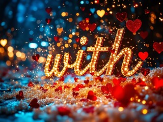 Hearts of Gold and Red: February Night Glow