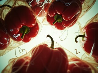Market-Fresh Peppers, High Detail, Studio Shot