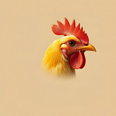 Chicken head vector, extreme minimalism with one continuous line.