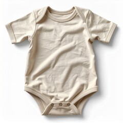 Cream Baby Bodysuit on White Background