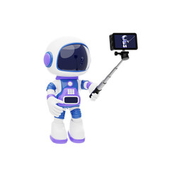 Astronaut Taking Selfie 3D Character Illustration.