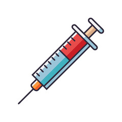 Fototapeta premium Medical syringe icon illustration healthcare vaccine