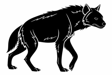 hyena sihouette black vector