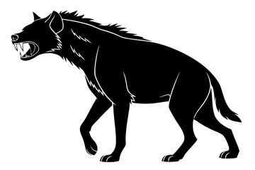 hyena sihouette black vector