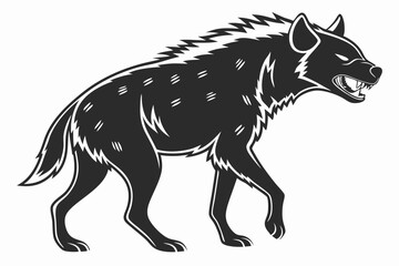 hyena sihouette black vector