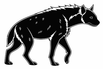 hyena sihouette black vector