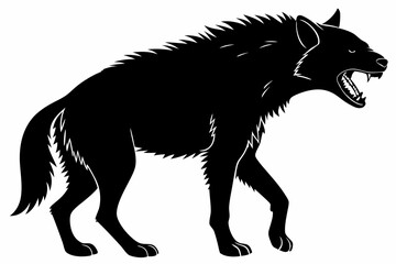 hyena sihouette black vector