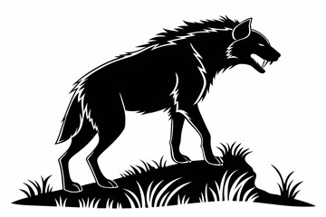 hyena sihouette black vector