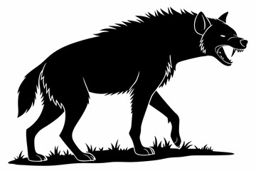hyena sihouette black vector
