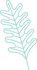 Abstract Plant And Leaves Shape Element Outline