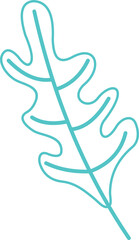 Abstract Plant And Leaves Shape Element Outline