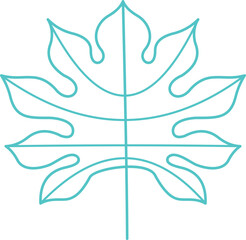 Abstract Plant And Leaves Shape Element Outline