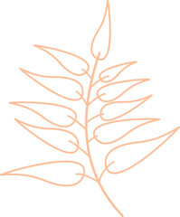 Abstract Plant And Leaves Shape Element Outline